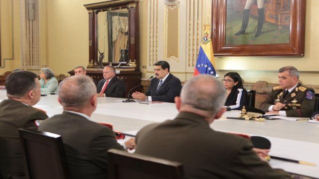 Nicolás Maduro durante el Consejo  de Defensa y Seguridad de la Nación.