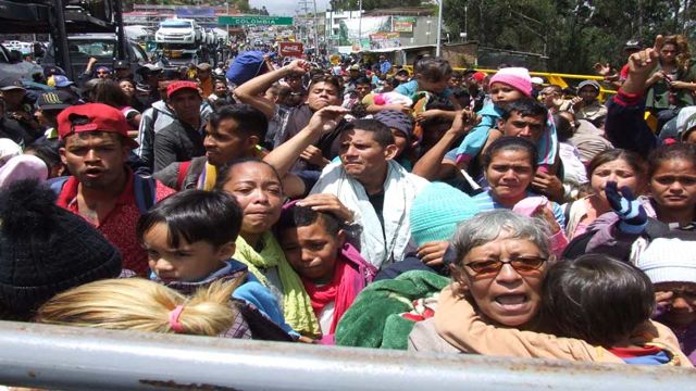 Venezolanos en la Frontera de Colombia y Ecuador.