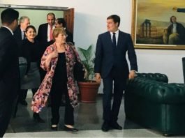 Bachelet en su primer día en Venezuela.