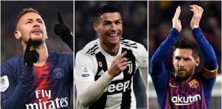 Neymar, Cristiano y Messi