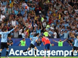 Gol de Edinson Cavani, Uruguay