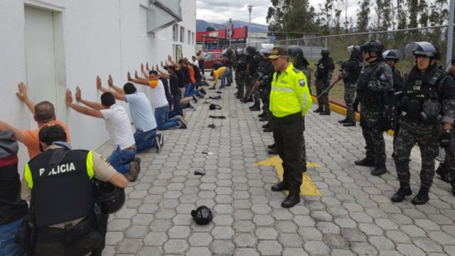 Venezolanos detenidos en Ecuador.